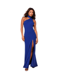 Vestido Halter Asimétrico Azul